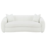 Isabella Ivory 3-Piece Faux Sheepskin Upholstered Sofa Set Natural