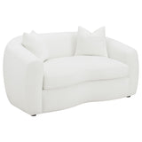 Isabella Ivory 3-Piece Faux Sheepskin Upholstered Sofa Set Natural