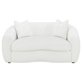 Isabella Ivory 3-Piece Faux Sheepskin Upholstered Sofa Set Natural