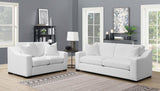 Ashlyn White 2-Piece Upholstered Sloped Arm Sofa Set