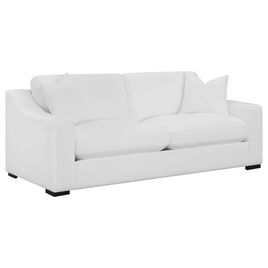 Ashlyn White 2-Piece Upholstered Sloped Arm Sofa Set