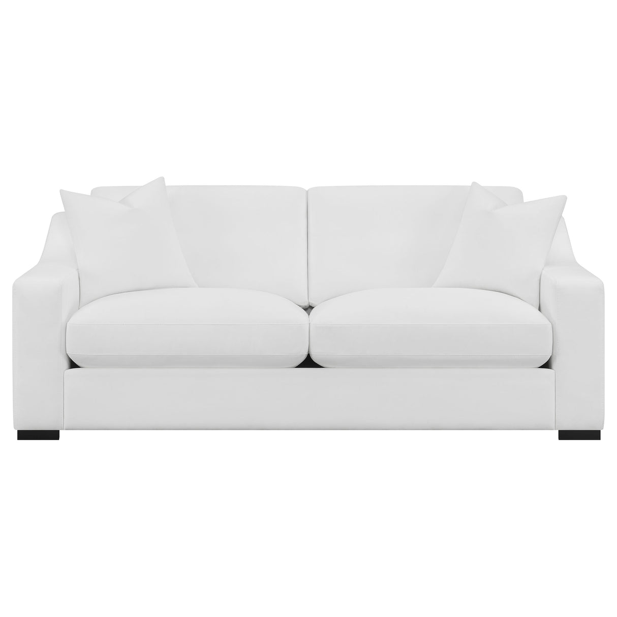 Ashlyn White 2-Piece Upholstered Sloped Arm Sofa Set