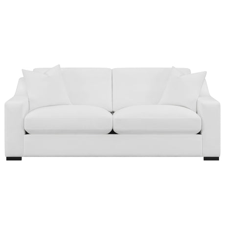 Ashlyn White 2-Piece Upholstered Sloped Arm Sofa Set