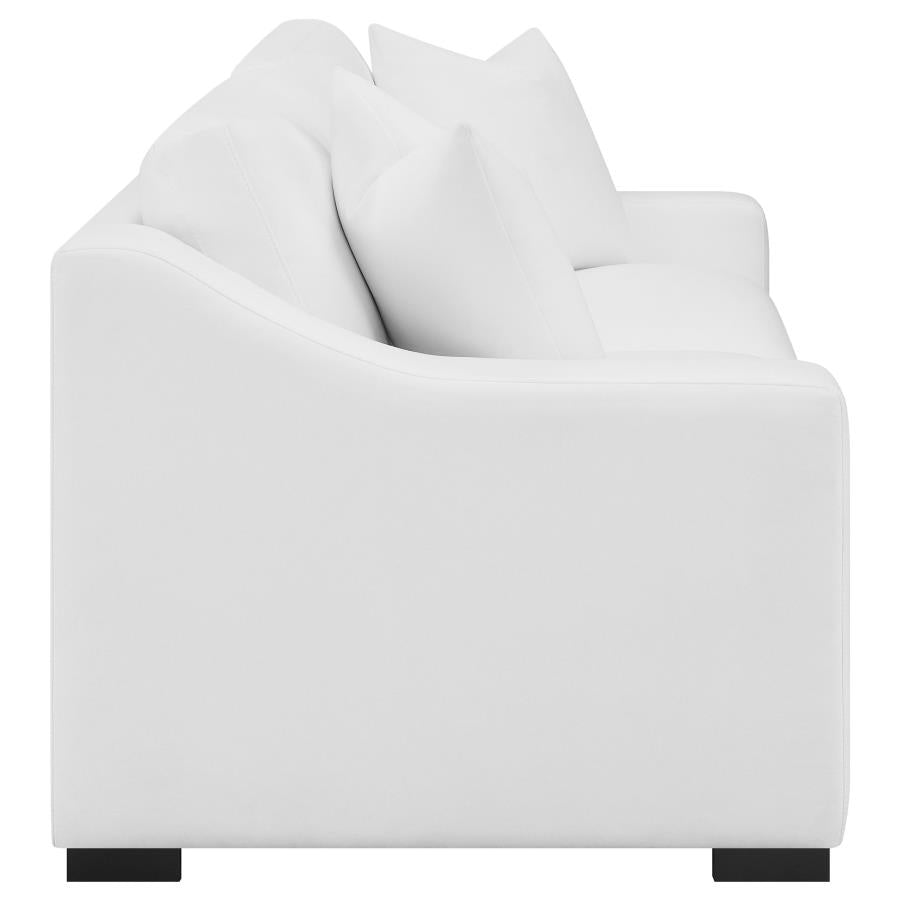 Ashlyn White 2-Piece Upholstered Sloped Arm Sofa Set