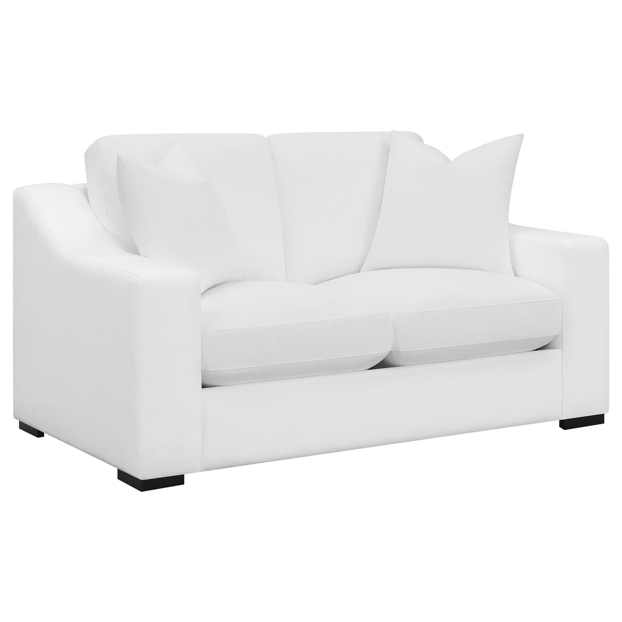 Ashlyn White 2-Piece Upholstered Sloped Arm Sofa Set