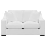 Ashlyn White 2-Piece Upholstered Sloped Arm Sofa Set