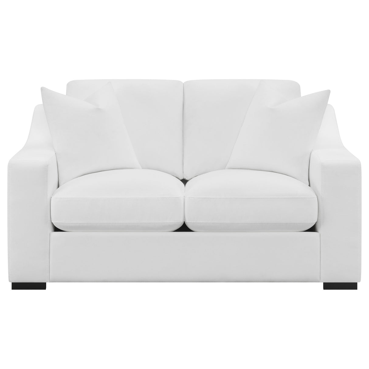 Ashlyn White 2-Piece Upholstered Sloped Arm Sofa Set