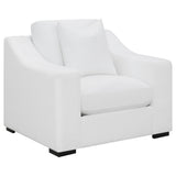 Ashlyn White 3-Piece Upholstered Sloped Arm Sofa Set