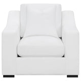 Ashlyn White 3-Piece Upholstered Sloped Arm Sofa Set