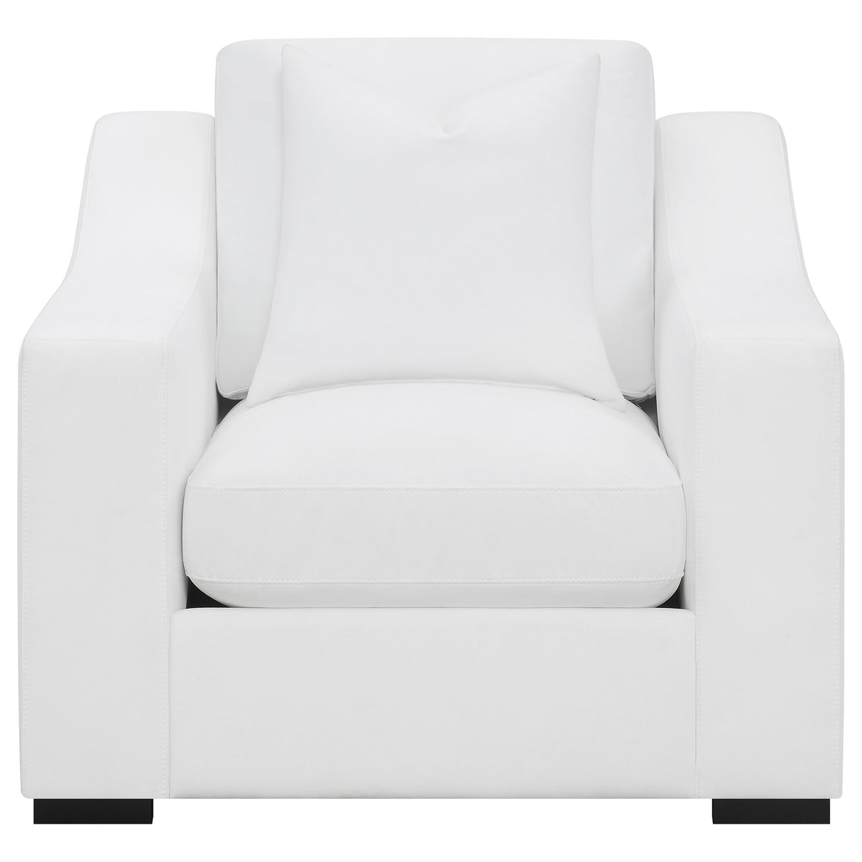 Ashlyn White 3-Piece Upholstered Sloped Arm Sofa Set