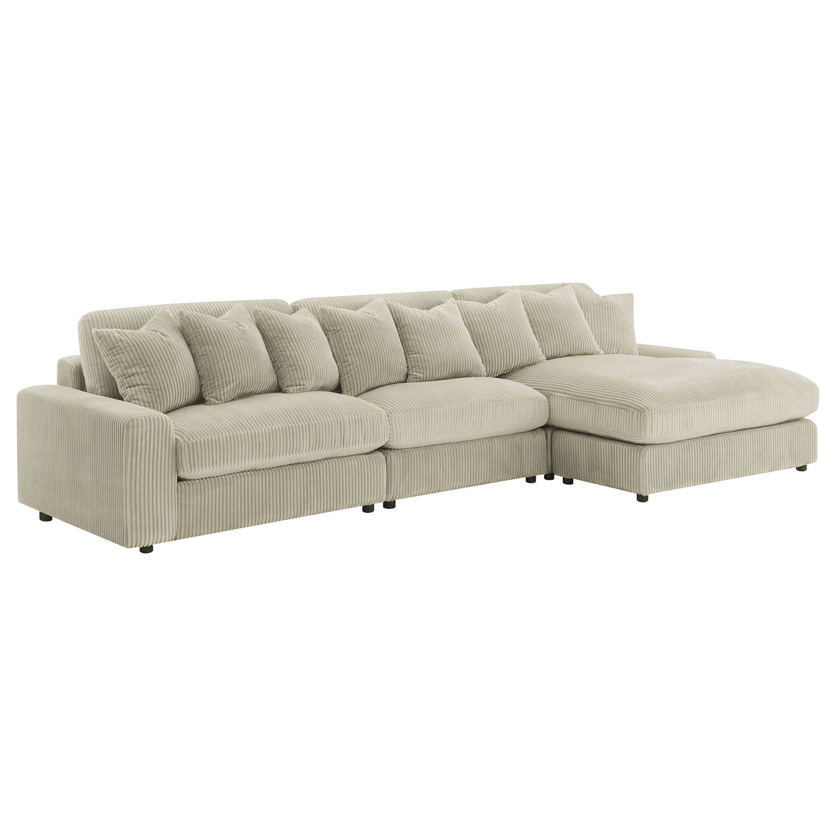 Blaine Sand Upholstered Reversible Chaise Sectional Sofa