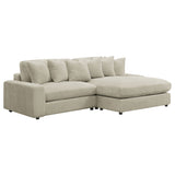 Blaine Sand Upholstered Reversible Chaise Sectional Sofa