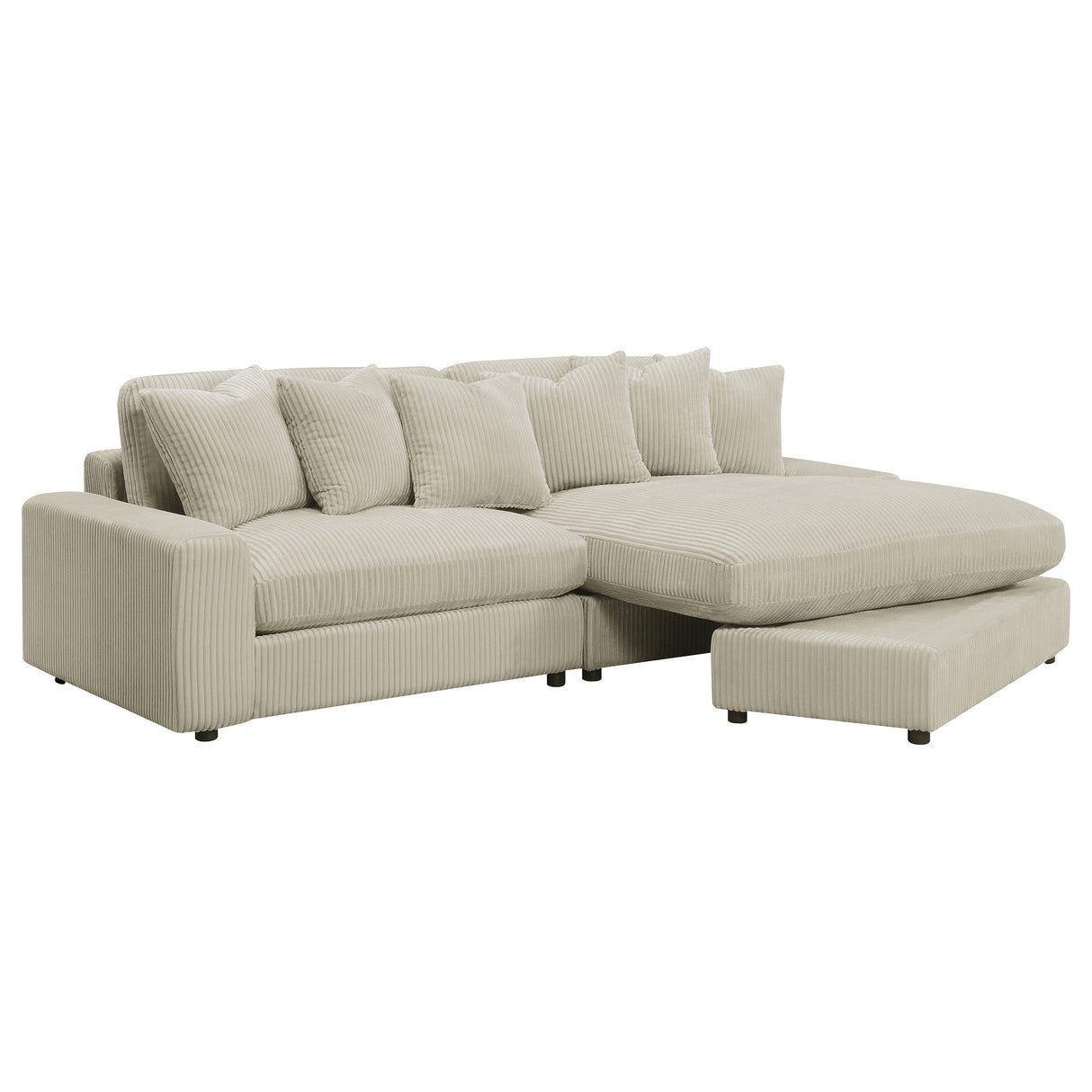 Blaine Sand Upholstered Reversible Chaise Sectional Sofa