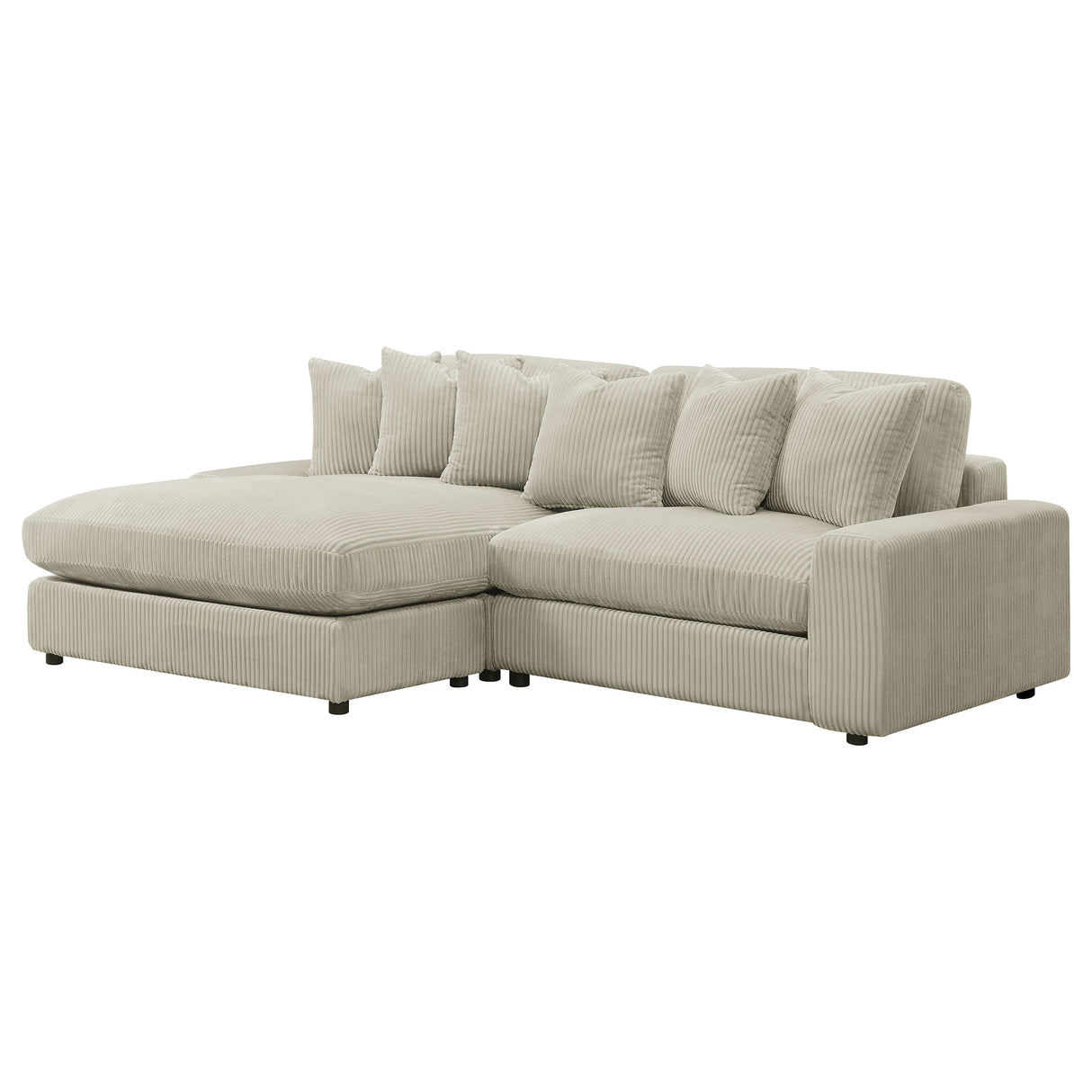 Blaine Sand Upholstered Reversible Chaise Sectional Sofa