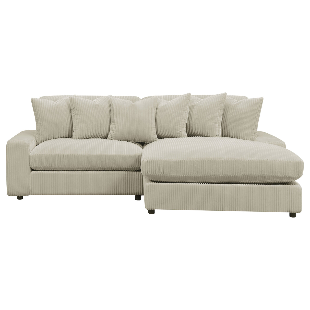 Blaine Sand Upholstered Reversible Chaise Sectional Sofa