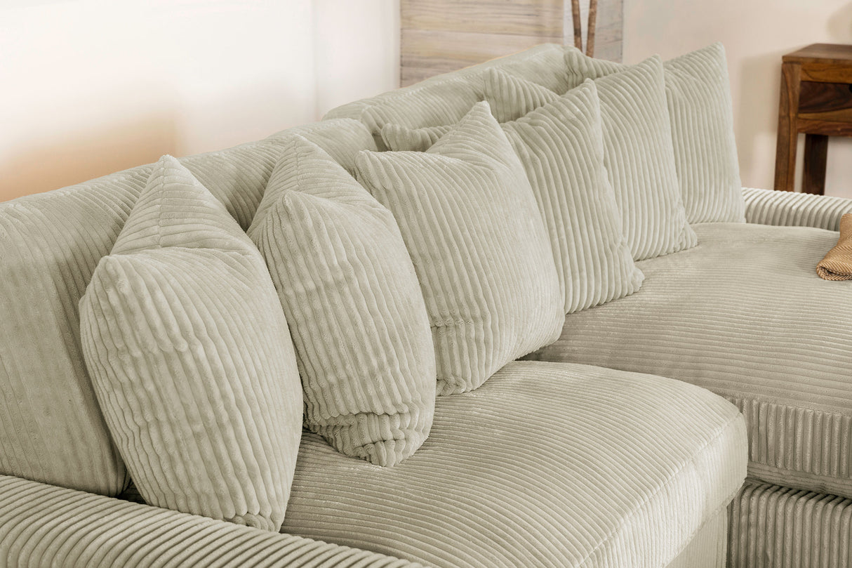 Blaine Sand Upholstered Reversible Chaise Sectional Sofa