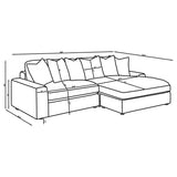 Blaine Sand Upholstered Reversible Chaise Sectional Sofa