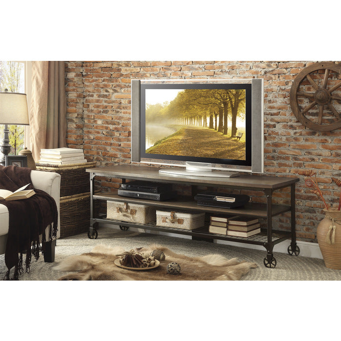 Millwood Natural/Rustic Black TV Stand