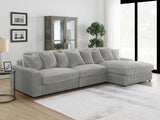 Blaine Fog Upholstered Reversible Chaise Sectional Sofa