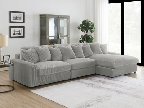 Blaine Fog Upholstered Reversible Chaise Sectional Sofa