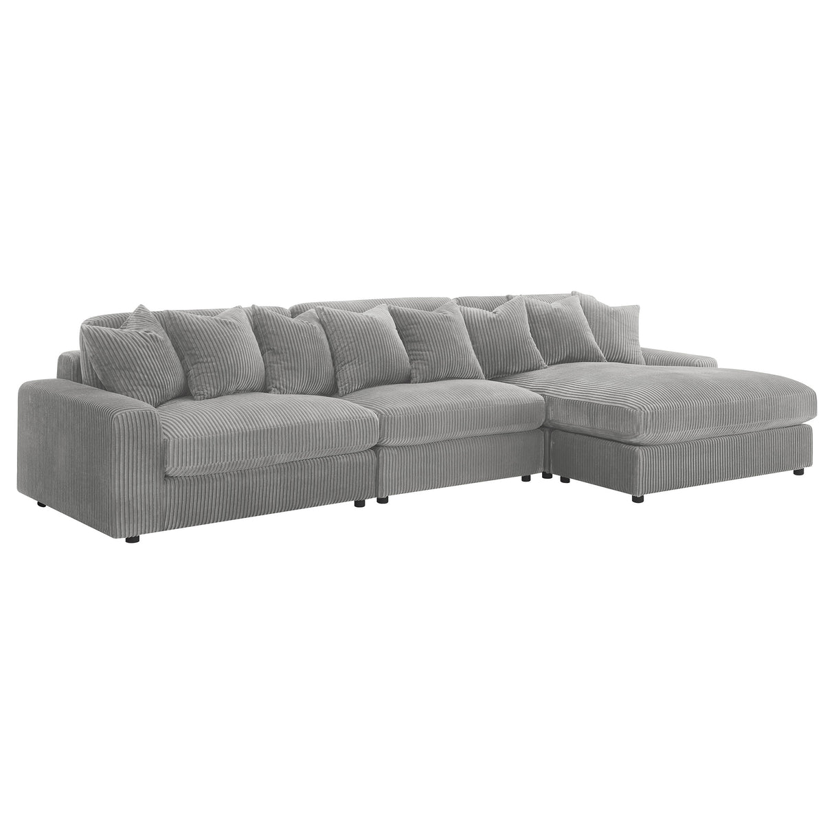 Blaine Fog Upholstered Reversible Chaise Sectional Sofa