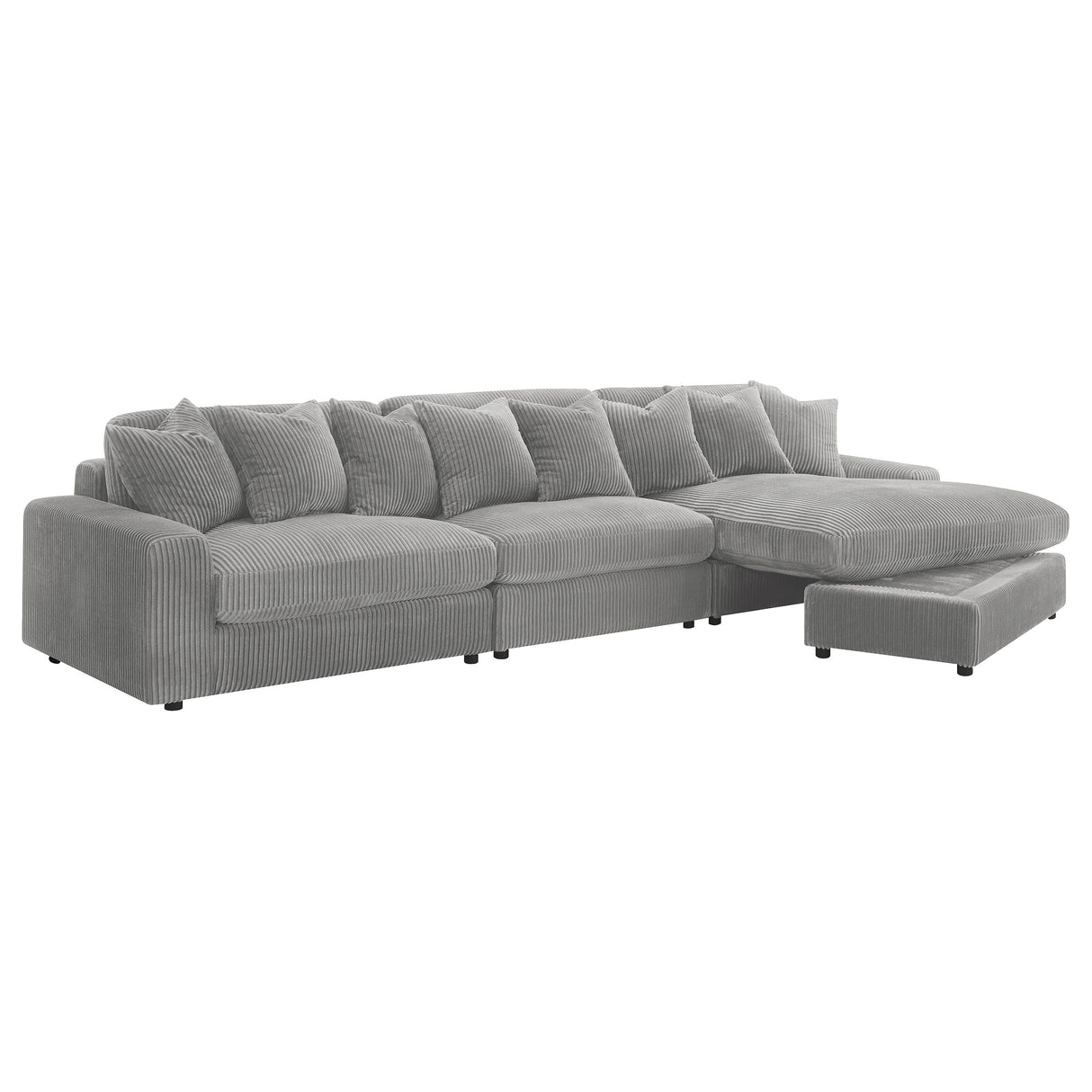 Blaine Fog Upholstered Reversible Chaise Sectional Sofa