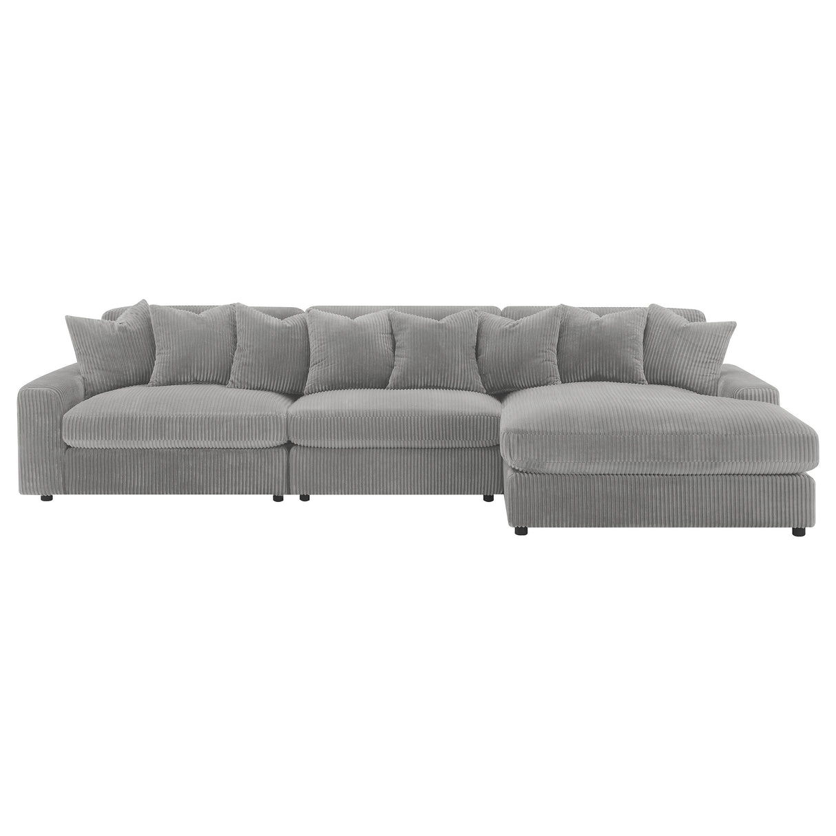 Blaine Fog Upholstered Reversible Chaise Sectional Sofa