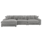 Blaine Fog Upholstered Reversible Chaise Sectional Sofa