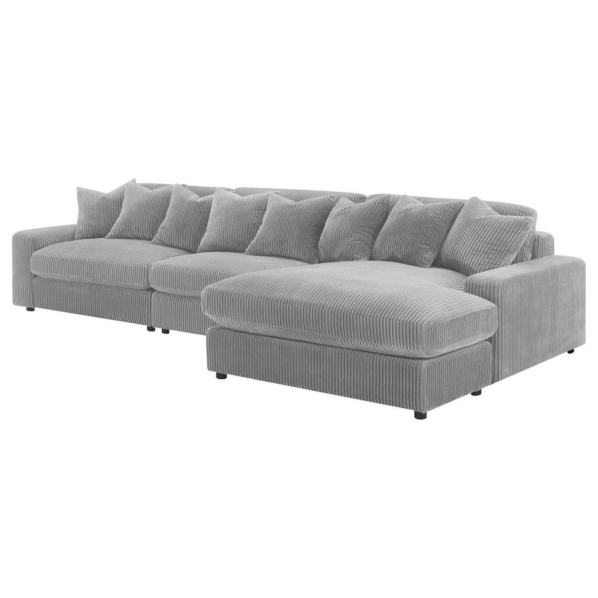 Blaine Fog Upholstered Reversible Chaise Sectional Sofa