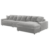 Blaine Fog Upholstered Reversible Chaise Sectional Sofa