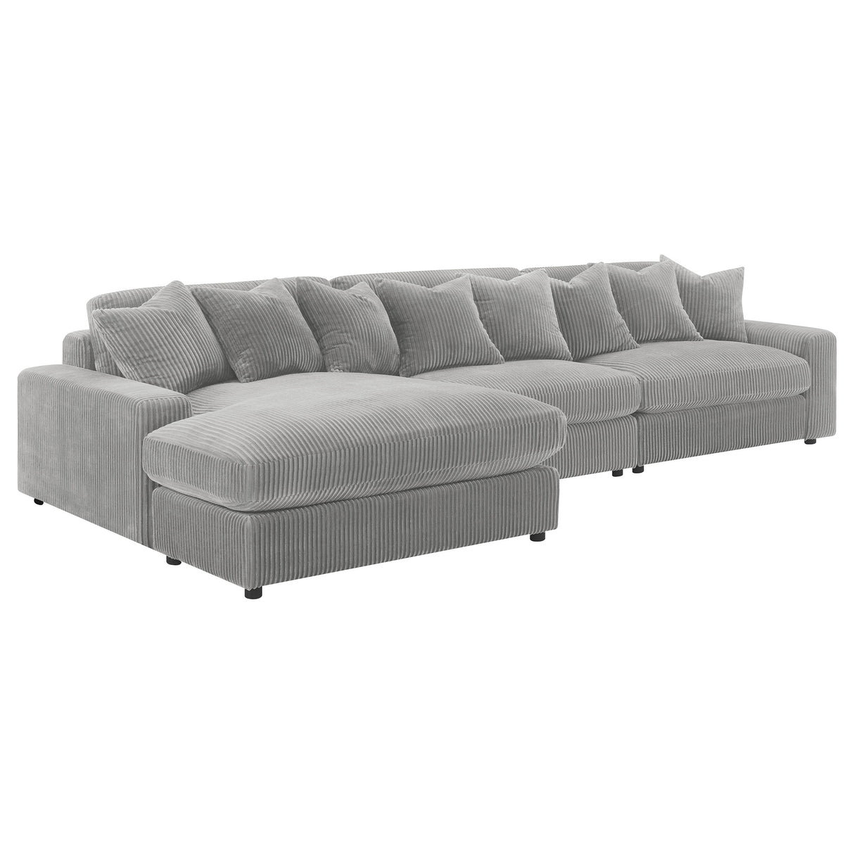 Blaine Fog Upholstered Reversible Chaise Sectional Sofa