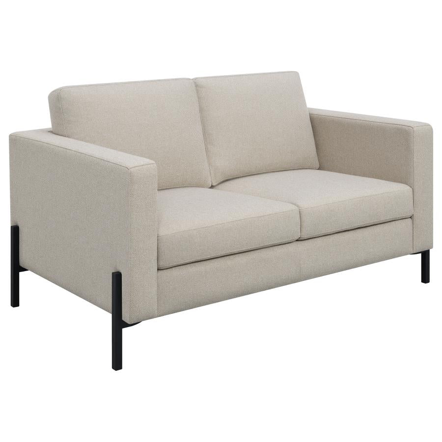 Tilly Oatmeal 2-Piece Upholstered Track Arm Sofa Set