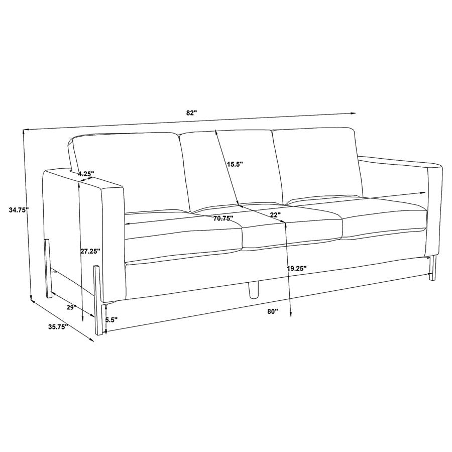 Tilly Oatmeal 2-Piece Upholstered Track Arm Sofa Set