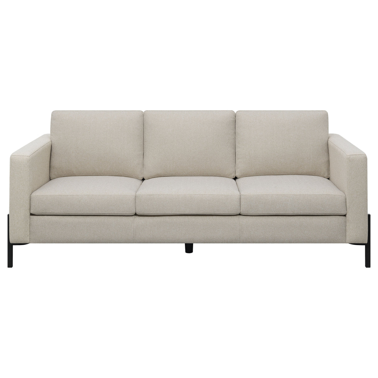 Tilly Oatmeal 3-Piece Upholstered Track Arm Sofa Set