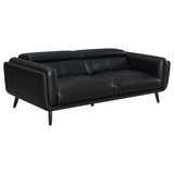 Shania Black 2-Piece Upholstered Low Back Sofa Set