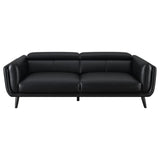 Shania Black 2-Piece Upholstered Low Back Sofa Set