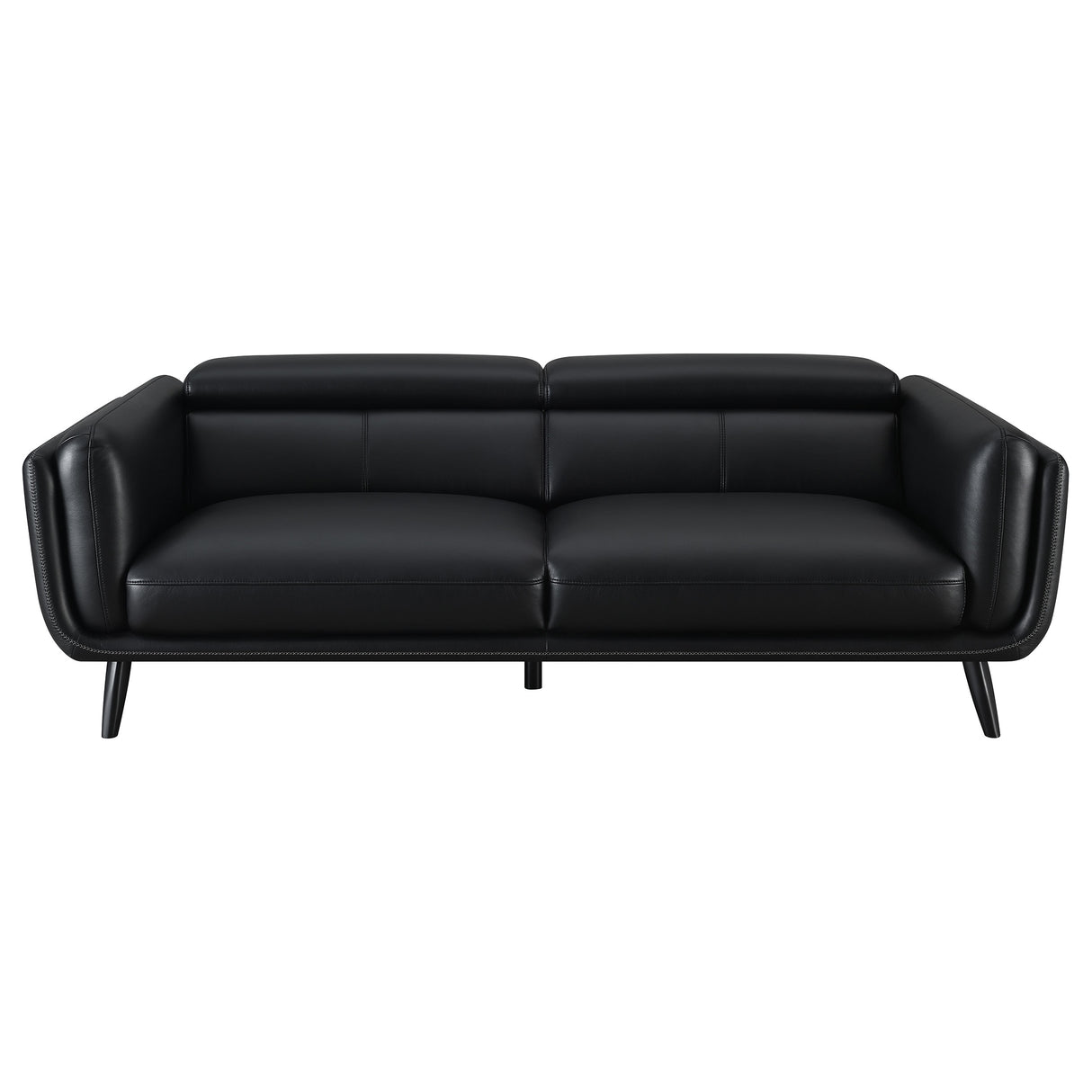 Shania Black 2-Piece Upholstered Low Back Sofa Set