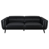 Shania Black 2-Piece Upholstered Low Back Sofa Set