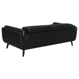 Shania Black 2-Piece Upholstered Low Back Sofa Set