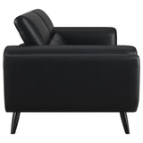 Shania Black 2-Piece Upholstered Low Back Sofa Set