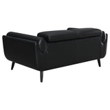 Shania Black 2-Piece Upholstered Low Back Sofa Set