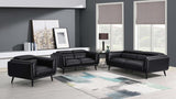 Shania Black 3-Piece Upholstered Low Back Sofa Set