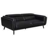 Shania Black 3-Piece Upholstered Low Back Sofa Set