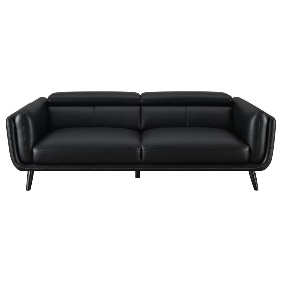 Shania Black 3-Piece Upholstered Low Back Sofa Set