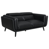 Shania Black 3-Piece Upholstered Low Back Sofa Set