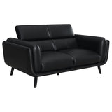 Shania Black 3-Piece Upholstered Low Back Sofa Set