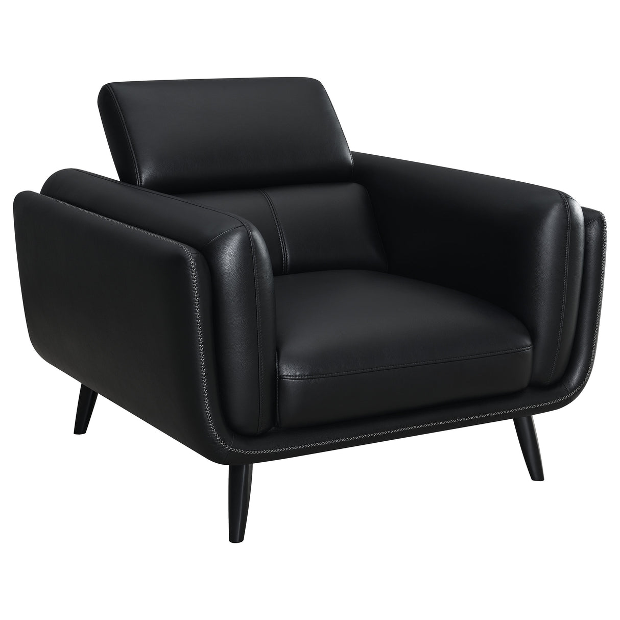 Shania Track Arms Chair With Tapered Legs Black