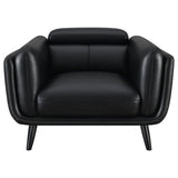 Shania Track Arms Chair With Tapered Legs Black