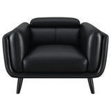 Shania Track Arms Chair With Tapered Legs Black