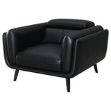 Shania Track Arms Chair With Tapered Legs Black